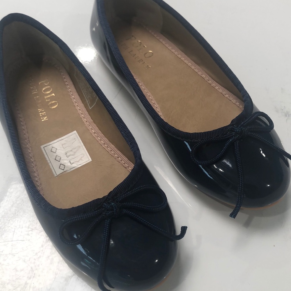 Girls Ralph Lauren Navy Patent Ballet Flats